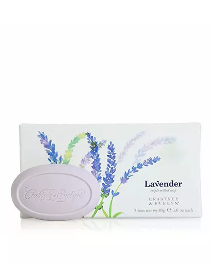 Set Trio Crabtree & Evelyn Lavander Hydrating Soap Bar, 3 pcs