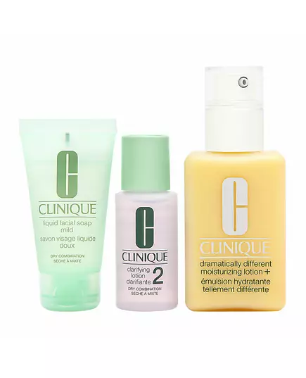 Gesichtspflege-Set Clinique Great Skin Start Here 3 Step Set Dramatically Different Lotion+, Fragrance Free, Cleansing Liquid Soap, Clarifying 2, 125 ml