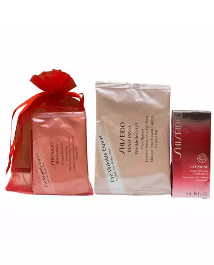 Eye2Eye Set Shiseido: Ultimune Power Infusing Energising Serum For Face 5 ml + Benefiance WrinkleResist24 Retinol Smoothing Under-Eye Mask Patch, 5 ml