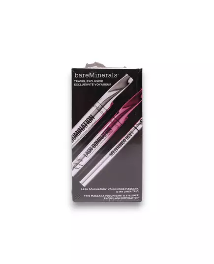 Travel Exclusive Set BareMinerals: Lash Domination Volumizing Mascara Intense Black 8.5 ml + Lash Domination Volumizing Mascara Black 8.5 ml + Lash Domination Gel Pencil Eyeliner Black, 8,5 ml