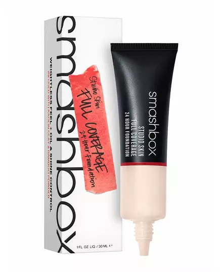 Smashbox Studio Skin Hohe Deckung Flüssige Grundierung 1 Heller Unterton kühl mit einem Hauch von Pfirsich, 30 ml