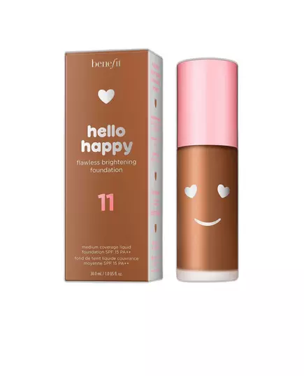 Benefit Hello Happy Brightening Liquid Foundation 11 Dark Neutral SPF 15, 30 ml