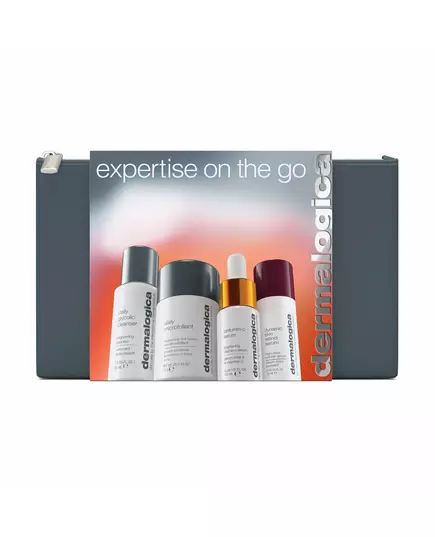 Expertise On The Go Set Dermalogica: Daily Glycolic Cleansing Cleansing Gel For Face 30 ml + Daily Microfoliant Exfoliating Exfoliating Powder 13 g + Biolumin-C Vitamin C Brightening Serum For Face 10 ml + Dynamic Skin Retinol Anti-Wrinkle Serum For