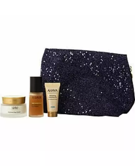 Day & Night Glow Trio Set Ahava: Extreme Day Cream For Face 50 ml + Time To Revitalize Extreme Anti-Aging Night Local Treatment Serum For Face 30 ml + Refresing Eliminates Impurities Cleansing Gel For Face 15 ml + Ahava GWP Textile Pouch, 50 ml, image 2