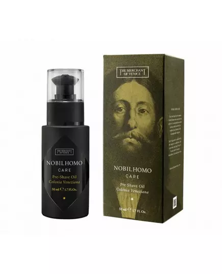 The Merchant Of Venice Nobil Homo Care Huile d'olive Hydratant & Adoucissant Huile de pré-rasage, 50 ml