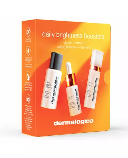 Set Dermalogica: Biolumin-C Vitamin C Brightening Serum For Face 10 ml + Biolumin-C Vitamin C Moisturizing Gel For Face 15 ml *Miniature + Daily Glycolic Cleansing Cleansing Gel For Face, 10 ml