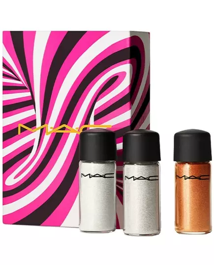 Sprinkle Of Magic Set MAC: Mini Loose Glitter Eyeshadow Gold 2.5 g + Mini Loose Glitter Eyeshadow Red 2.5 g + Mini Loose Glitter Eyeshadow Bronze, 2,5 g
