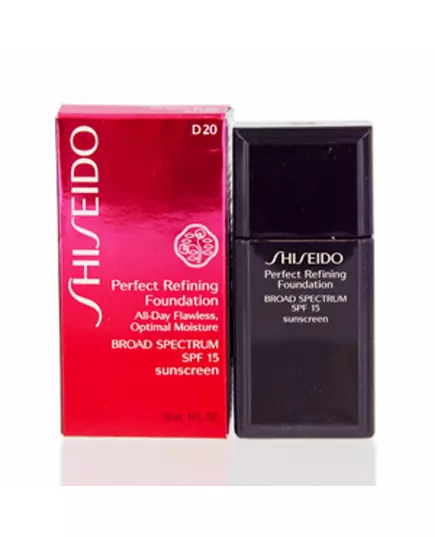 Shiseido Perfect Refining Feuchtigkeitsspendend Flüssige Grundierung D20 Reiches Braun SPF 15, 30 ml