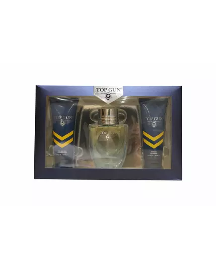 Set Top Gun: Rivet Eau De Toilette For Men 100 ml + Rivet Hydrating Body Wash Body & Hair 100 ml + Rivet Hydrating After-Shave Balm, 100 ml