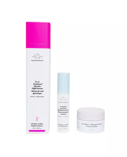 Set Drunk Elephant: T.L.C. Framboos Glycolic Refining Night Serum For Face 50 ml + B-Hydra Intensive Hydrating Serum For Face 8 ml + Lala Retro Recovery Cream For Face, 50 ml, image 2