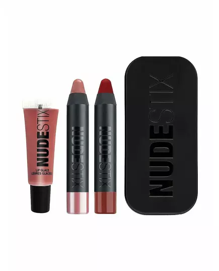 Set Nudestix: Red Hot Lips Mini Kit Royal Cream Lipstick 04 Nude 2 ml + Red Hot Lips Mini Kit Royal Cream Lipstick Posh, 2 ml