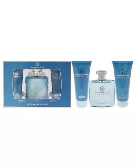 Set Sergio Tacchini: Ocean's Club Eau De Toilette For Men 100 ml + Ocean's Club Cleansing & Refreshing Shower Gel For All Skin Types 100 ml + Ocean's Club Soothing Moisturising & Protecting After-Shave Balm, 100 ml
