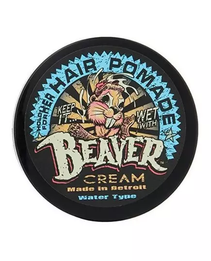 Cock Grease Beaver Cream Water Type Hair Styling Pomade Shine Finish Light To Medium Hold, 110 g