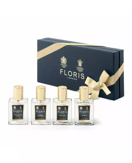 Set Floris Of London: Night Scented Jasmine Eau De Toilette For Women 15 ml + Bouquet De La Reine Eau De Toilette For Women 15 ml + White Rose Eau De Toilette For Women 15 ml + Chypress Eau De Toilette Unisex, 15 ml