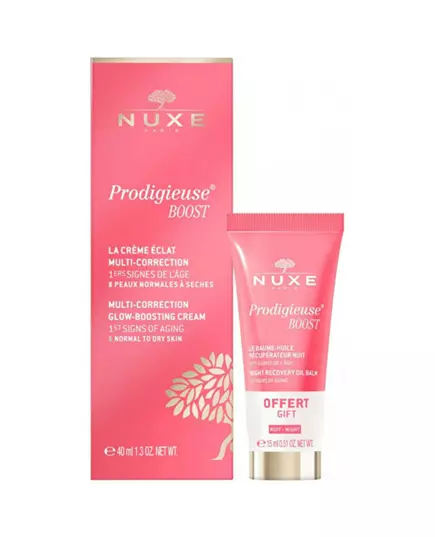 Set Nuxe: Creme Prodigieuse Boost Multi-Correction Cream For Face 40 ml + Creme Prodigieuse Boost Recovery Night Balm For Face, 40 ml