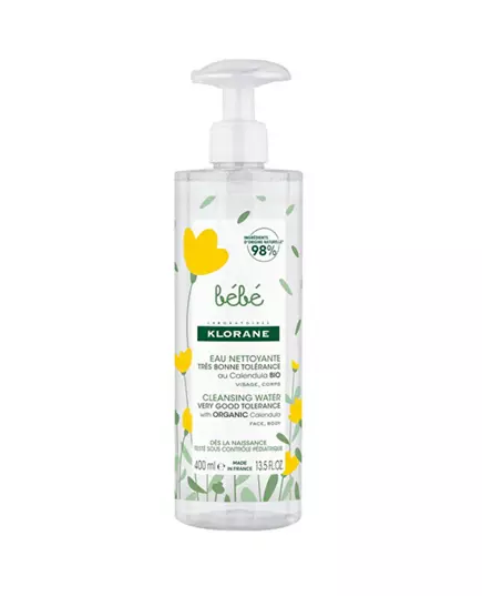 Klorane Baby Sanfte Reinigung Reinigungswasser Für Gesicht & Körper, 400 ml