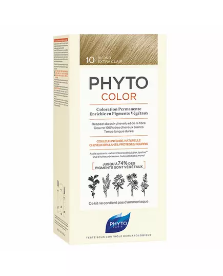 Phyto Color Permanente Haarfarbe 10 Extra Light Blonde, 50 ml