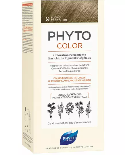 Phyto Color Permanente Haarfarbe 9 Very Light Blonde, 50 ml