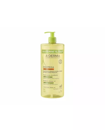 A-Derma Exomega Control Parfum Émollient Huile de douche Corps Pour peau sèche, 1000 ml