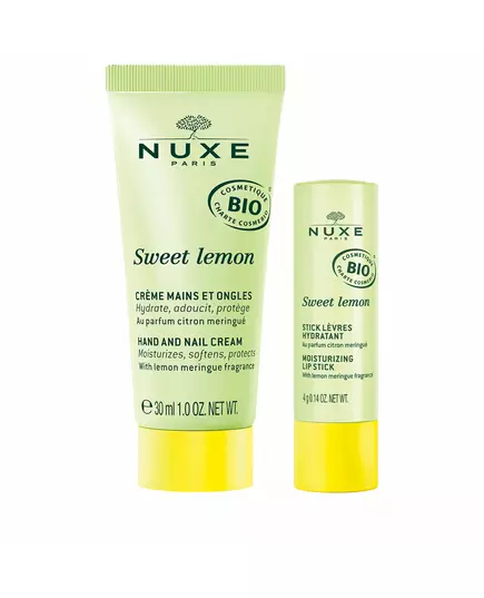 Set Nuxe: Sweet Lemon Moisturizing Hand Cream 30 ml + Sweet Lemon Lip Balm, 2 pcs