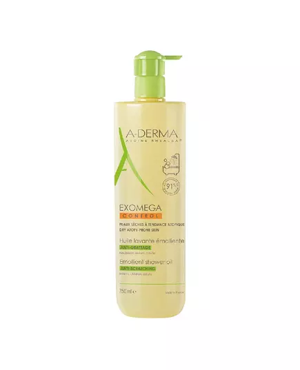 A-Derma Exomega Control Emollient Shower Oil For Very Dry To Atopic Sensitive Skin, 200 ml