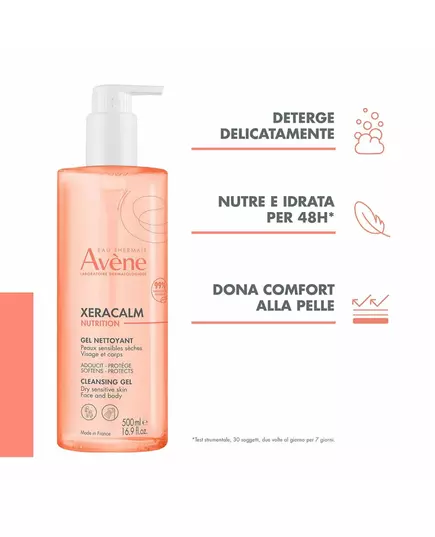 Avene XeraCalm Nutrition Gel nettoyant, 500 ml, image 2