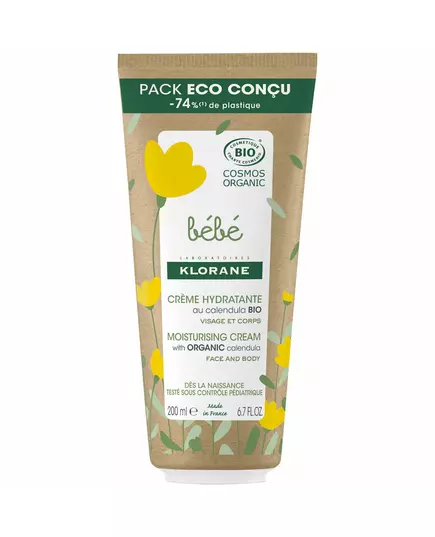 Klorane Bébé Bio Moisturizing Cream Eco Packaging, 200 ml