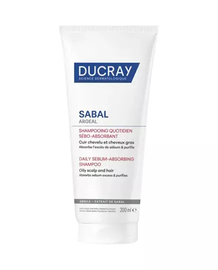 Ducray Sabal Argeal Kaolin Haarbehandlung Shampoo Reinigt Für fettiges Haar, 200 ml
