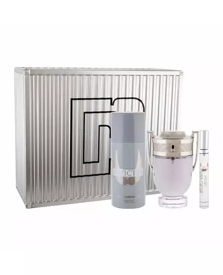 Set Paco Rabanne: Invictus Eau De Toilette For Men 100 ml + Invictus Eau De Toilette For Men 10 ml + Invictus Deodorant Spray For Men, 100 ml
