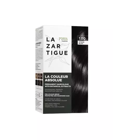 Lazartigue La Couleur Absolue Permanent Hair Dye 1.00 Intense Black, 143 ml