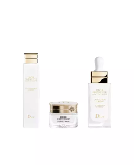 Set Christian Dior: Prestige Light-In-White Illuminating Serum For Face 30 ml + Prestige Light-In-White Illuminating Cream For Face 30 ml + Prestige L’Oleo-Essence Lumiere Brightening Peeling Lotion, 30 ml