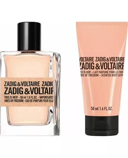 Set Zadig & Voltaire: This Is Her! Vibes Of Freedom Eau De Parfum For Women 50 ml + This Is Her! Vibes Of Freedom Hydrating Body Lotion, 50 ml
