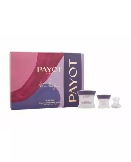 Set Payot: Supreme Sublimating Anti-Aging Day Cream For Face 50 ml + Supreme Jeunesse Le Regard Hydrating Eye Cream 15 ml + Gua Sha White Lifting Face Massage Stone, 3 Stück