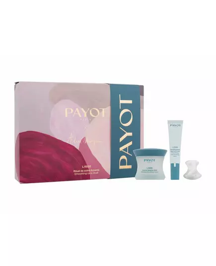Set Payot: Lisse Natural Ingredients Anti-Wrinkle Day Cream For Face 50 ml + Lisse Smoothing Eye Cream 15 ml + Gua Sha White Lifting Face Massage Stone, 3 pcs