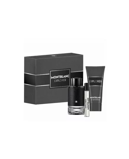 Set Montblanc: Explorer Eau De Parfum For Men 100 ml + Explorer Eau De Parfum For Men 15 ml + Explorer Shower Gel For All Skin Types, 100 ml