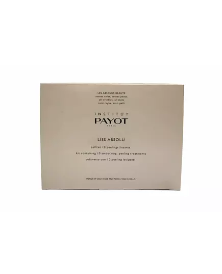 Set Payot: Liss Absolu Eliminates Impurities Peeling Powder 10 pcs 5 g + Liss Absolu Eliminates Impurities Peeling Lotion 10 pcs 10 ml + Liss Absolu Hyaluronic Acid Hydrating Cream Mask For Face, 10 × 5 g