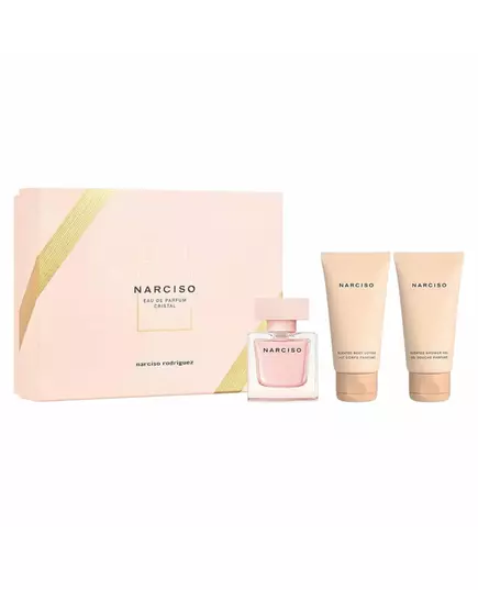 Set Narciso Rodriguez: Cristal Eau De Parfum For Women 50 ml + Cristal Hydrating Shower Gel All Skin Types 50 ml + Cristal Hydrating Body Lotion, 50 ml