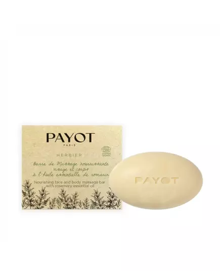 Payot Herbier Nährend Massage-Seifenstück Rosmarin ätherisches Öl Für Gesicht & Körper, 50 g