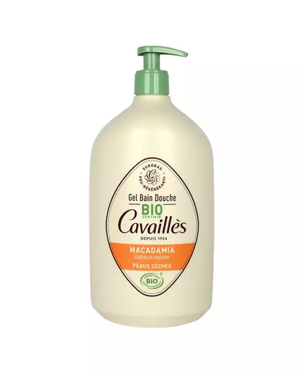 Roge Cavailles Bio Macadamia Régénération Huile de douche Pour peau sèche, 1000 ml