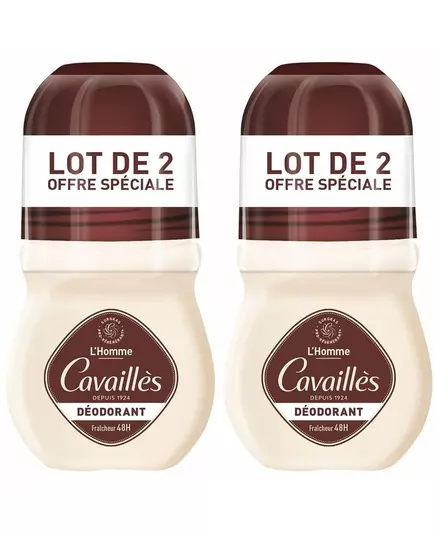 Set Duo Roge Cavailles L'Homme 48h Protection Déodorant roll-on Pour hommes, 2 × 50 ml