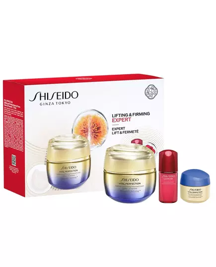 Set Shiseido: Vital Perfection Uplifting & Firming Cream Face 50 ml + Vital Perfection Firming Overnight Cream For Face 15 ml + Ultimune Power Infusing Serum For Face, 50 ml