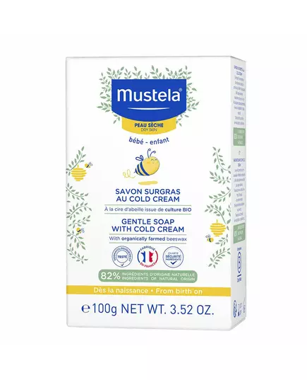 Mustela Savon surgras BÉBÉ-ENFANT au Cold Cream nutriprotecteur 100 gr, 100 g