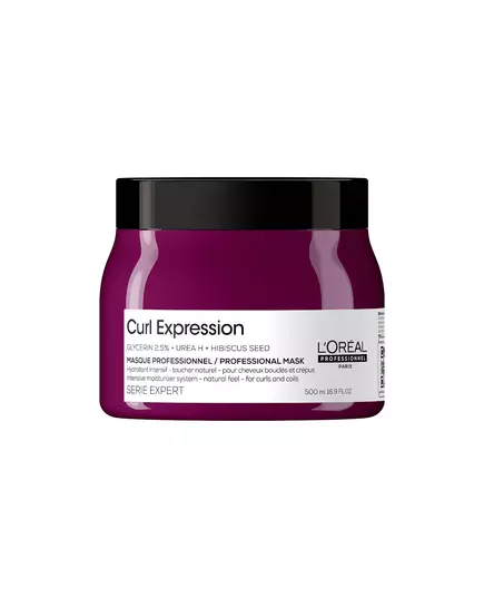 L'Oreal Professionnel Serie Expert Curl Expression Glycerin2.5% + Urea H + Hibiscus Seed Hair Treatment Cream Mask Intense Moisturizing, 500 ml