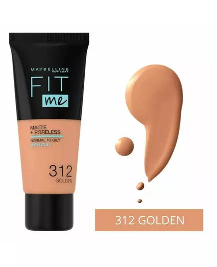 Maybelline FIT ME MATTE+PORELESS foundation #312-golden, 30 ml, image 3