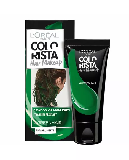 L'Oreal Paris Colorista Hair Makeup Semi-Permanent Hair Dye #GREENHAIR, 30 ml