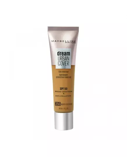 Maybelline Dream Urban Cover Full Cover Cream Foundation 356 Warm Coconut SPF 50, 30 ml
