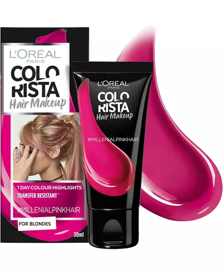 L'Oreal Paris Colorista Hair Makeup Semi-Permanent Hair Dye #MILLENIALPINK, 30 ml