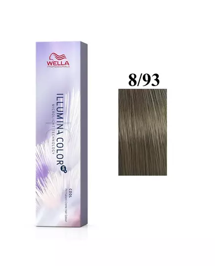 Wella Professionals Illumina Color Me+ Permanente Haarfarbe 8/93 Light Blonde Golden Blue, 60 ml