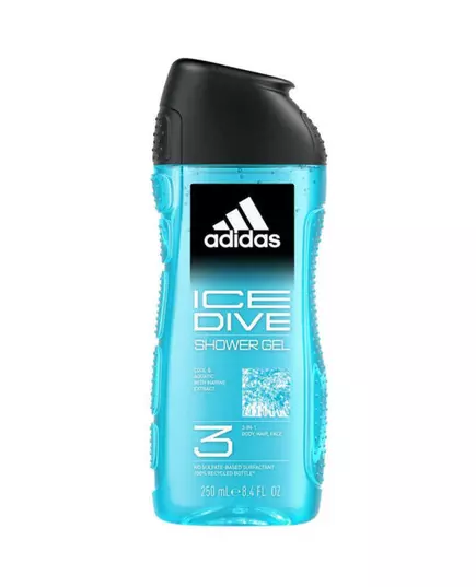 Adidas Ice Dive Aquatique Gel douche Visage Corps Cheveux Tous les types de peau, 400 ml