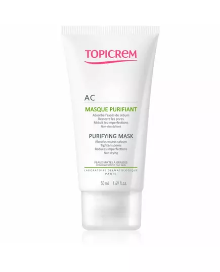 Topicrem AC Purifying Mask Nettoyage et purification Masque crème Pour le visage, 50 ml